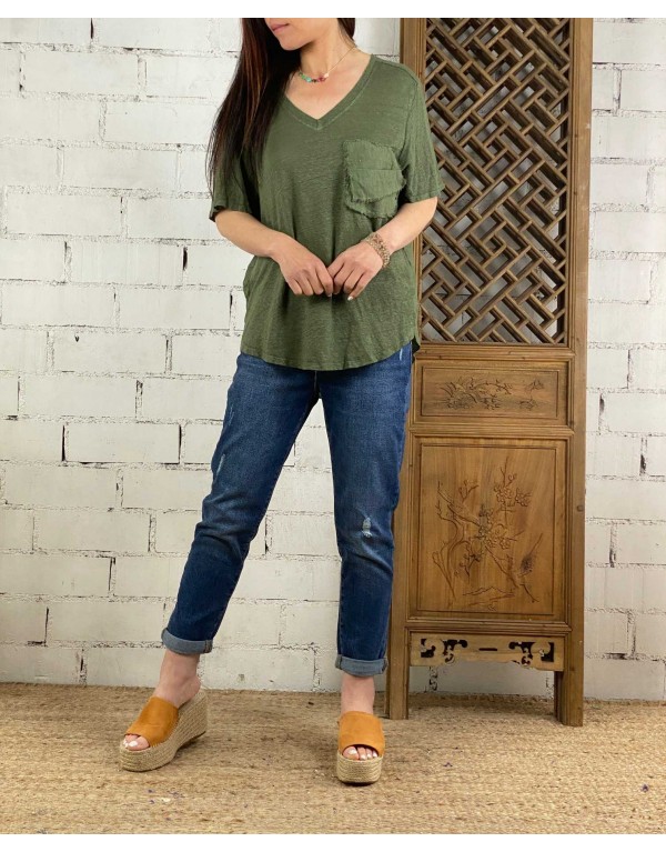 Camiseta oversize lino
